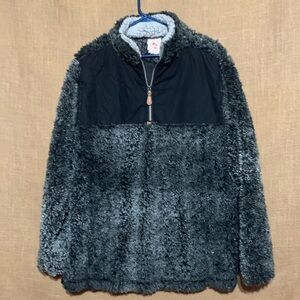 Coral Palms Frosted Diamond Quarter-Zip Sherpa Pullover Size XL 
BLACK